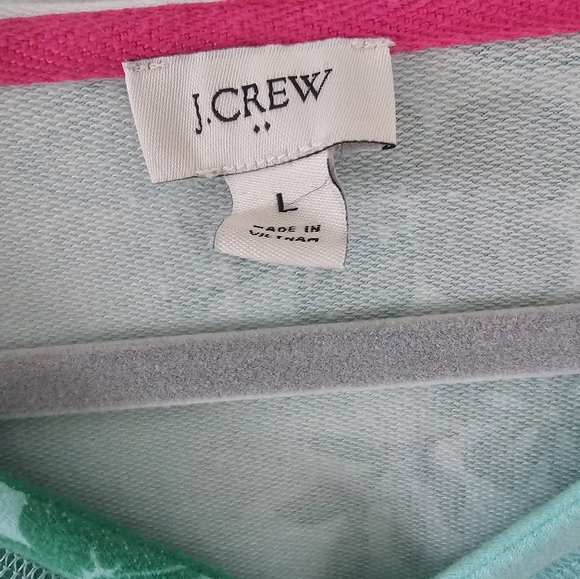 JCrew soft cotton beach Monstera long sleeve hoodie size L - Picture 2 of 4